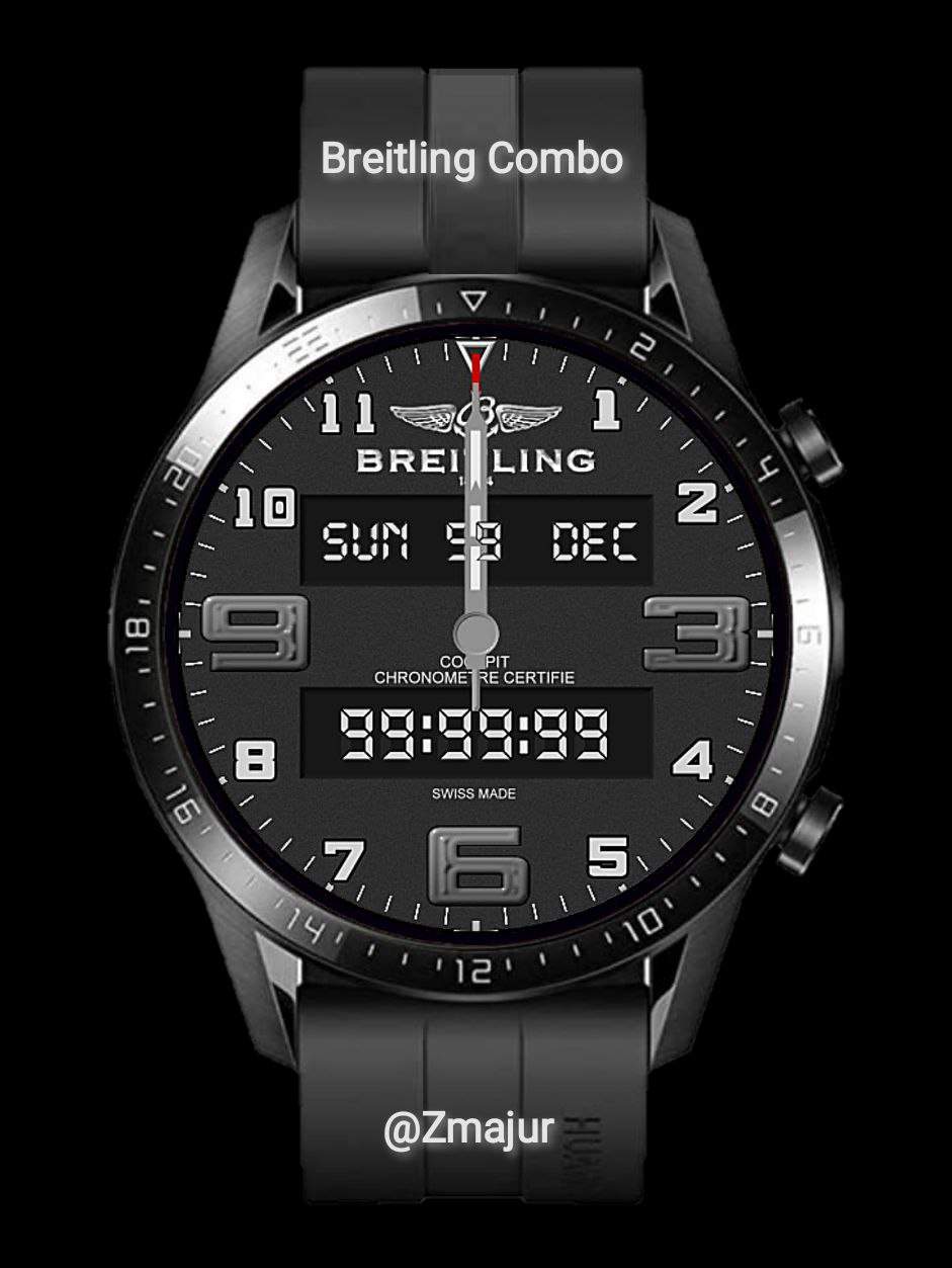 Breitling Pure Black realistic watch face theme