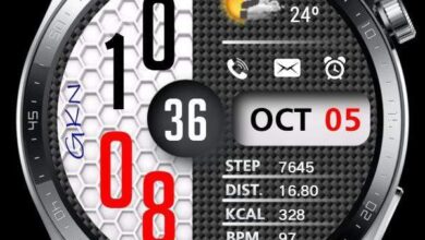 Black and white HQ digital watch face theme