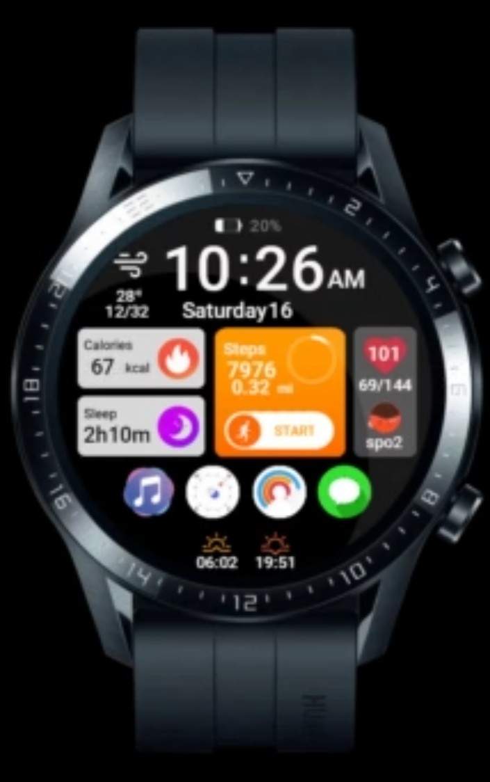 Apple watch like designed digital watch face theme