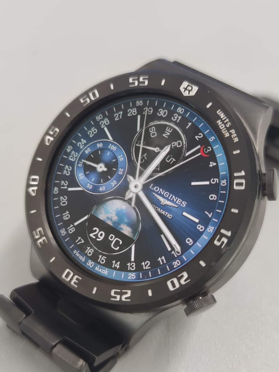 Longines HQ realistic ported hybrid watch face theme
