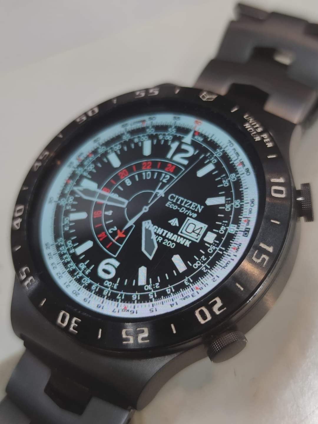 Citizen Eco drive Nighthawk realistic HQ ported watch face theme