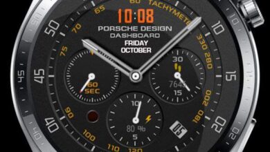 Porsche design high quality hybrid watch face with 2 shortcuts