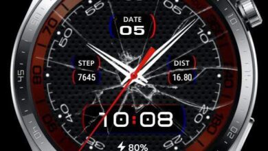 Realistic broken glass hybrid watchface theme