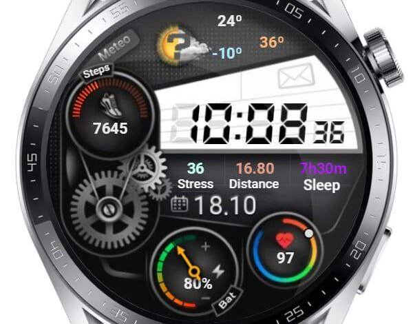 Gears like designed digital watch face theme