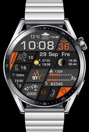 New design orange theme digital watch face