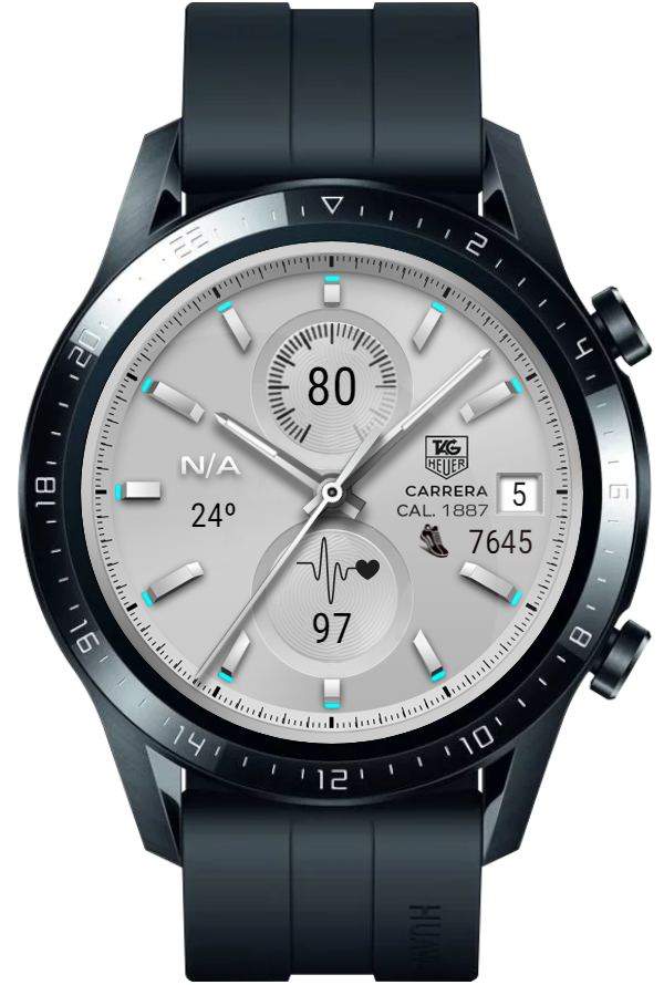 Carrera tag heuer HQ silver realistic watch face theme