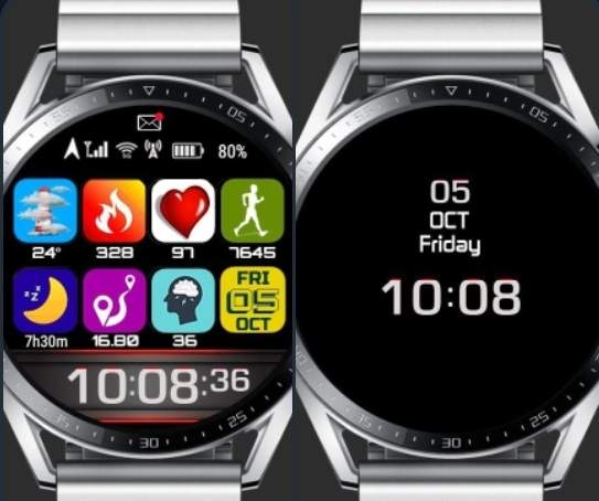 Apple watch 7 like designed digital watch face theme