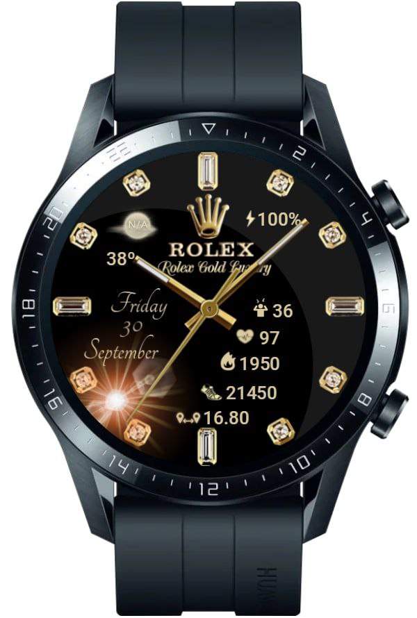 Rolex golden diamonds hybrid watchface theme