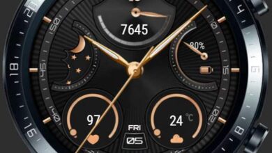 Four Golden circles hybrid watchface theme