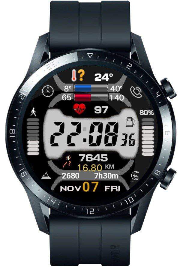 Fitness lovers LCD digital watch face theme