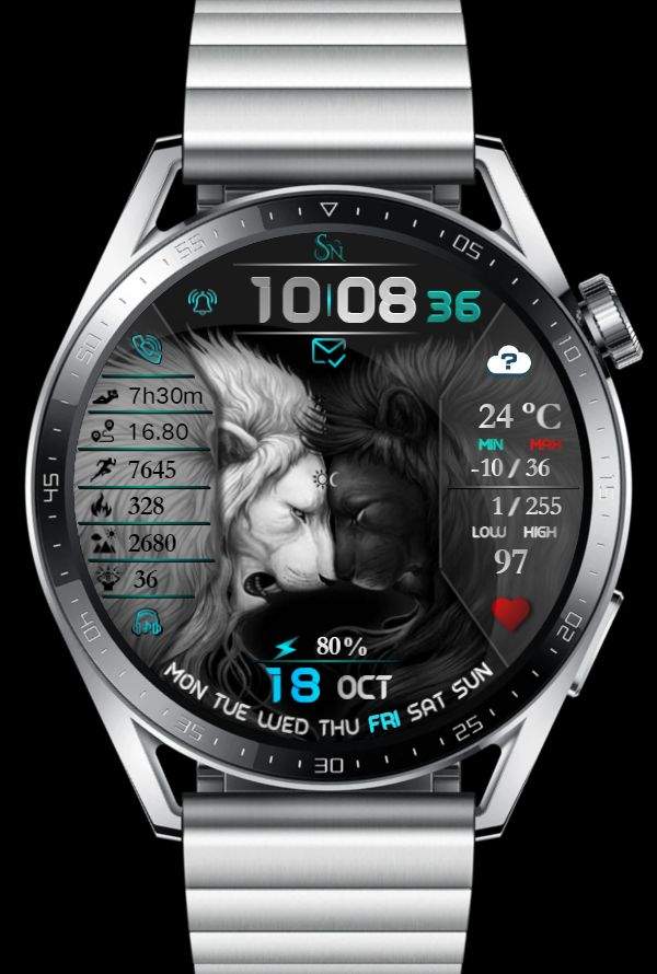 Lions roaring digital watch face theme