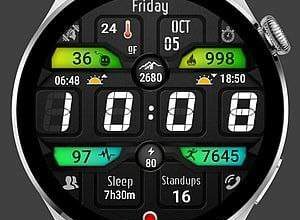 Green world digital watchface theme
