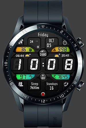 For green LCD digital watch face theme