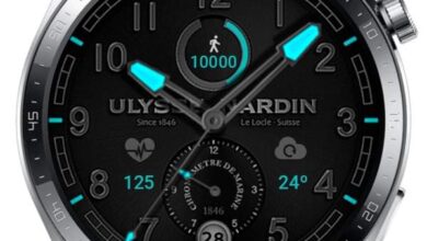 Ulysses nardin realistic HQ blue neon watch face theme