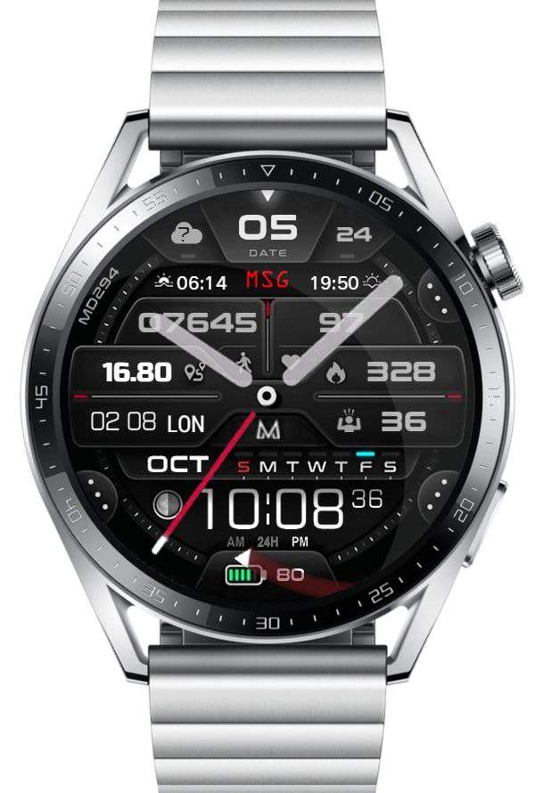Transparent dial hybrid watchface theme