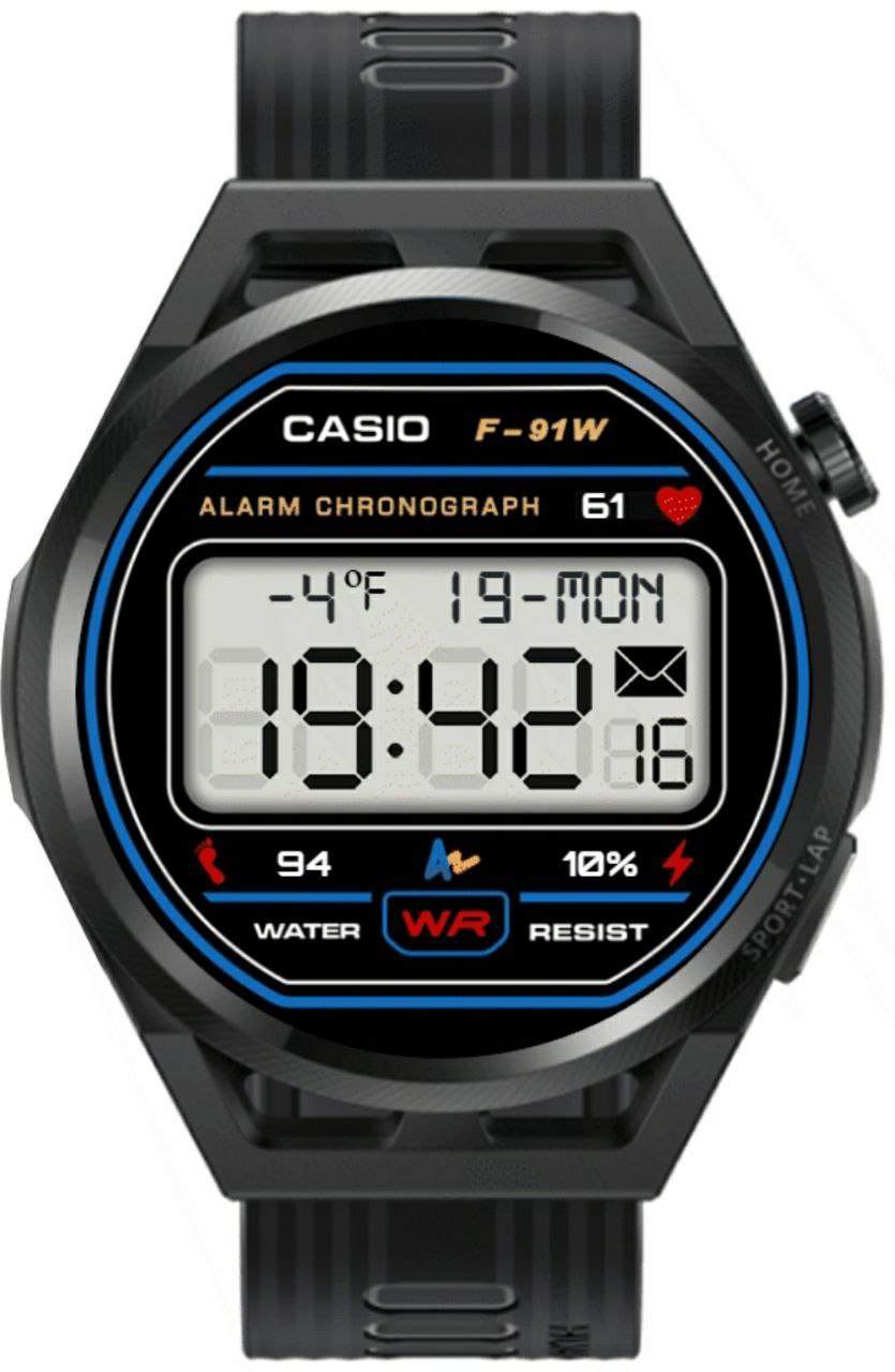 Casio ported LCD watch face theme