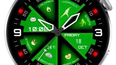 Green unique hybrid watchface theme