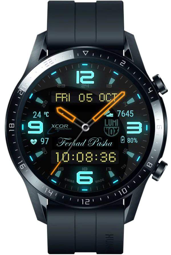 Blue neon luminox HQ watch face theme