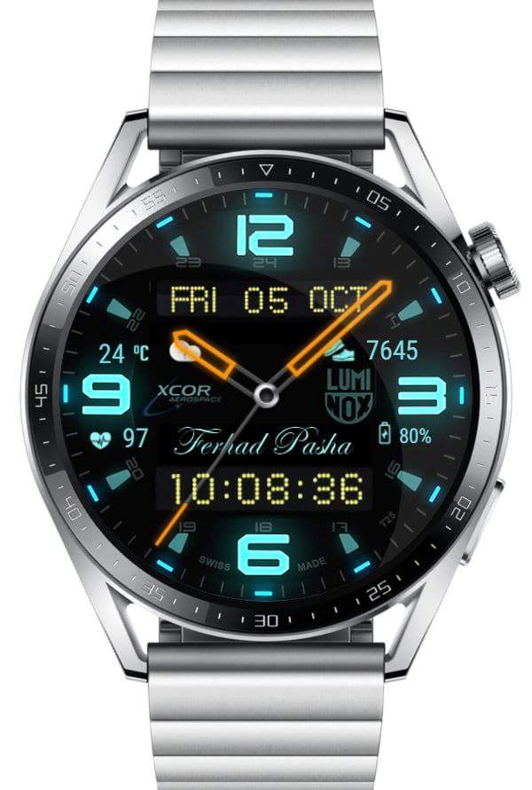 Luminox Neon hybrid watch face theme