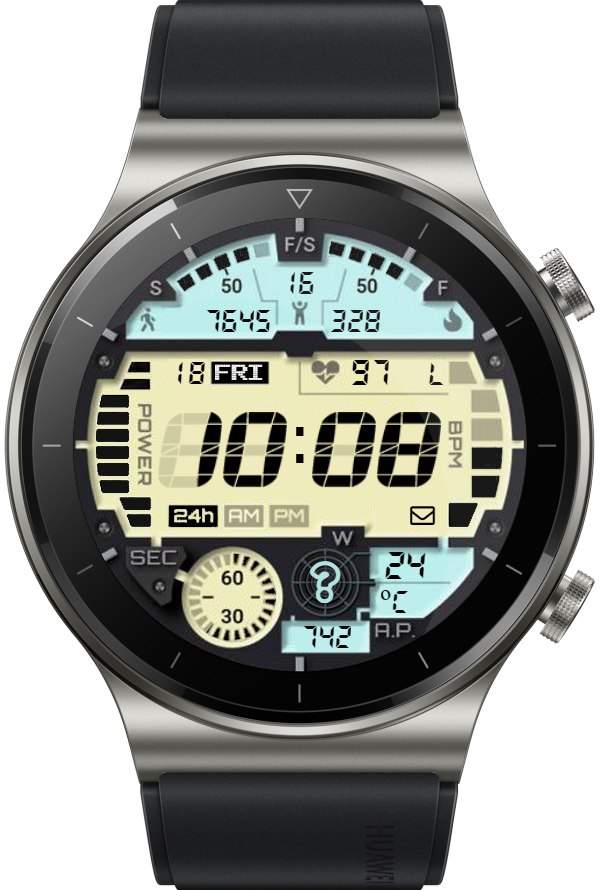 Amazing yellow blue hq lcd watch face theme