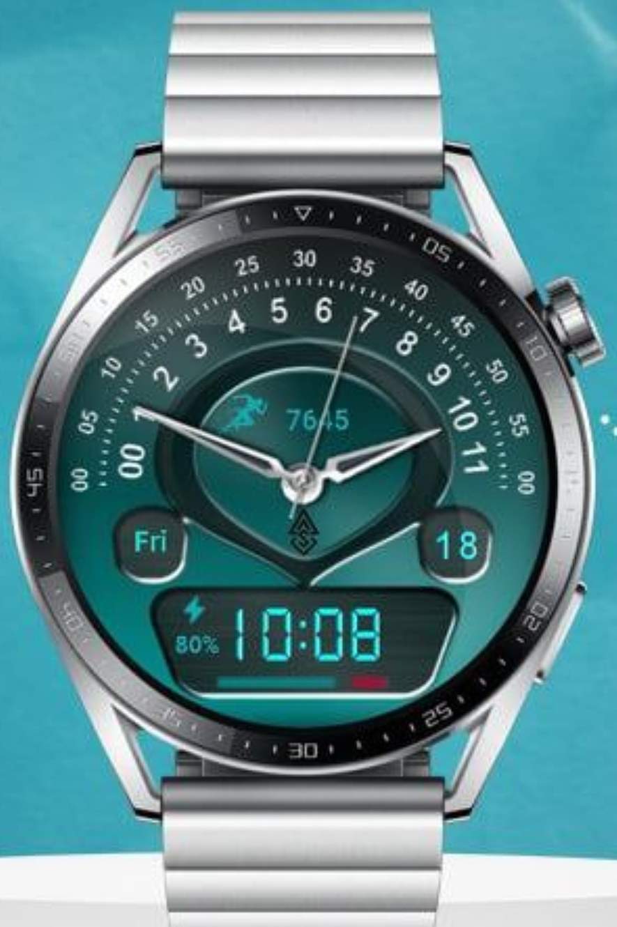 Unique style green hybrid watch face theme
