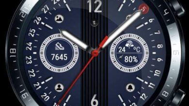 Blue Metallic hybrid watch face theme
