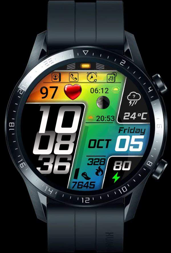 High quality amazing contrast digital watch face theme