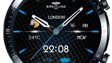 Breitling Blue neon HQ Hybrid watchface theme