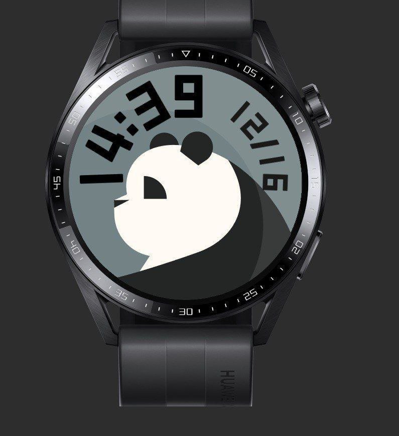 Cute panda digital watch face theme