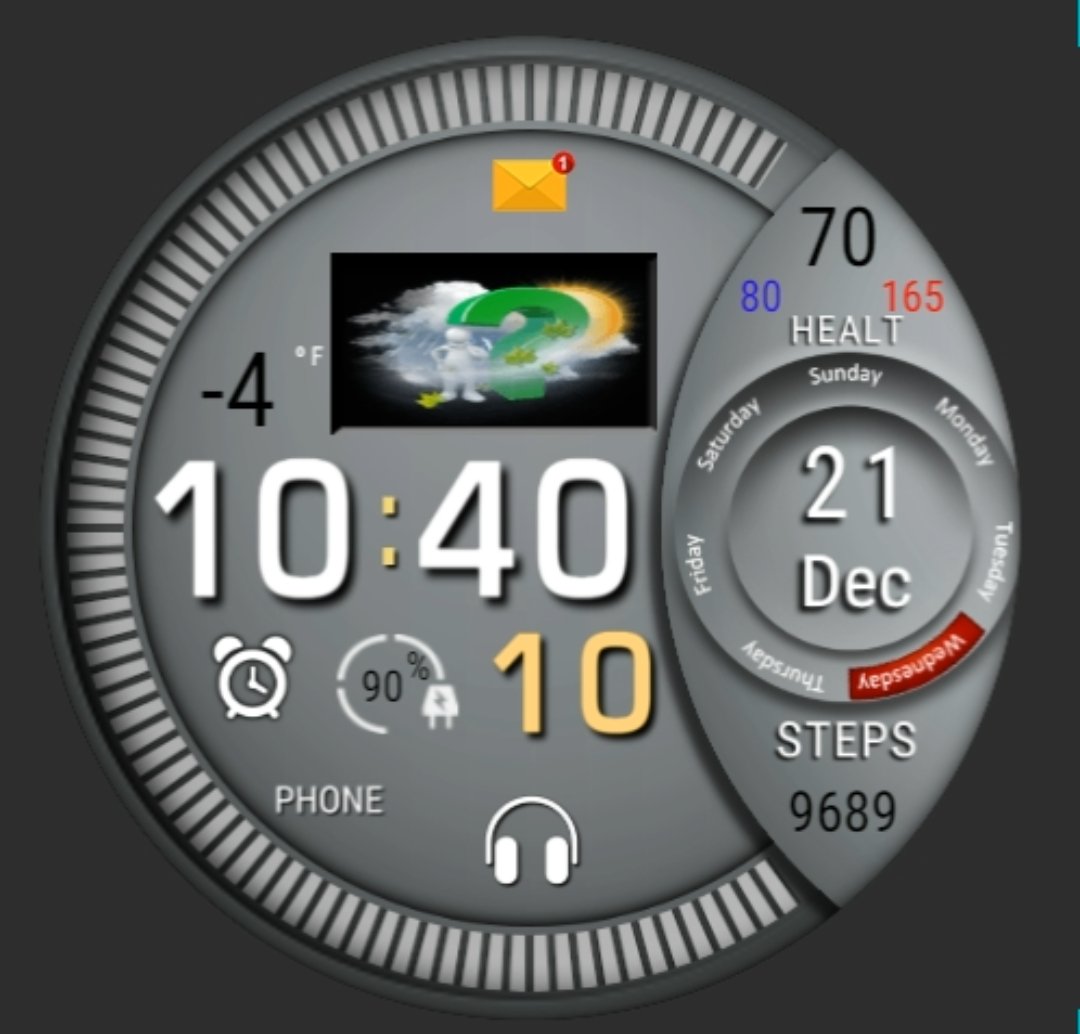 Realistic weather digital watch face theme