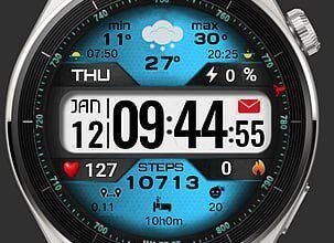 Blue sky HQ digital watch face theme