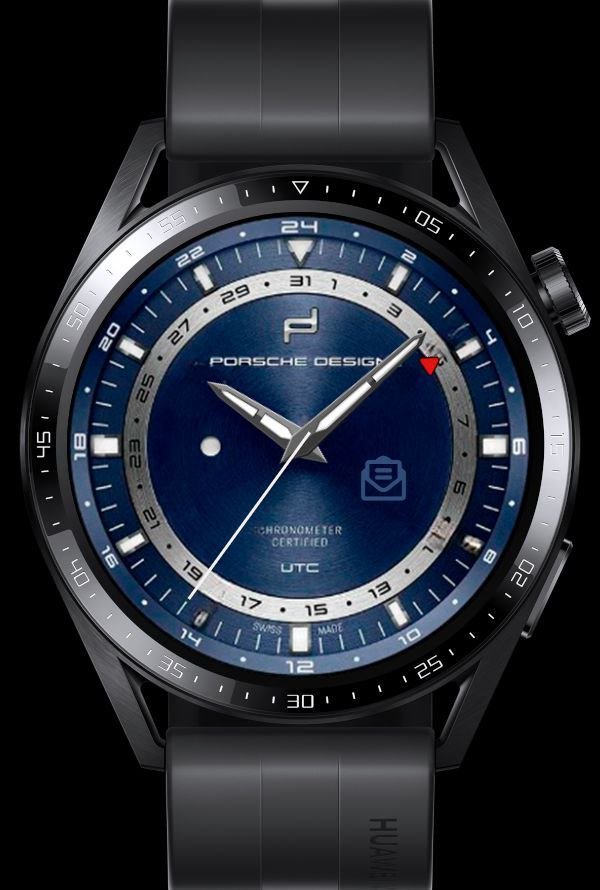 Porsche HQ 2023 analog watch face theme blue version