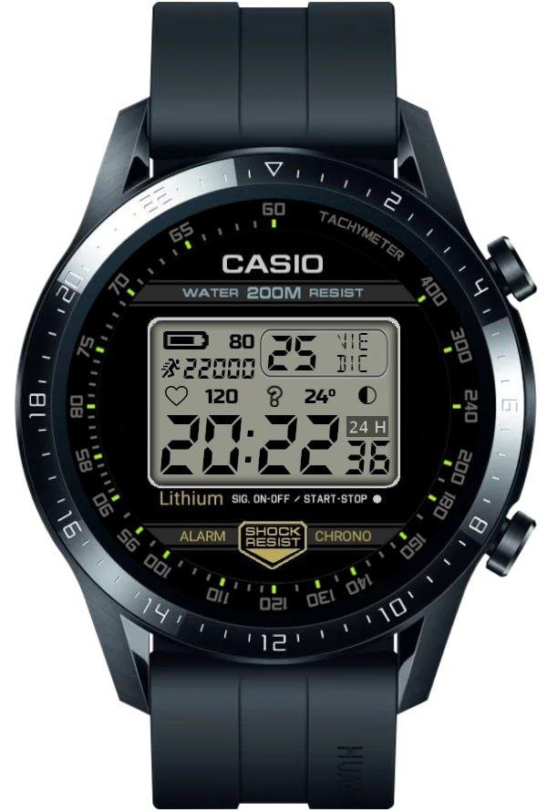 Casio ported HQ LCD digital watch face theme