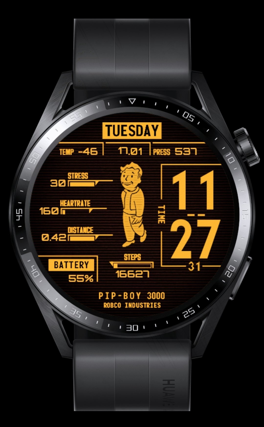 Pipboy animated digital hq watch face theme