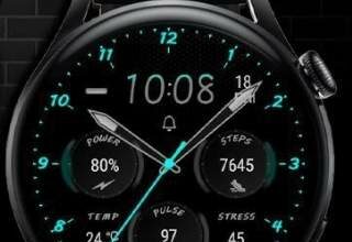 Neon blue HQ Hybrid watch face theme