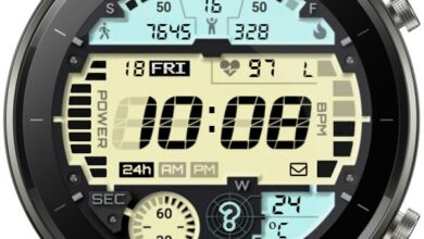 Tri Color LCD digital watch face theme