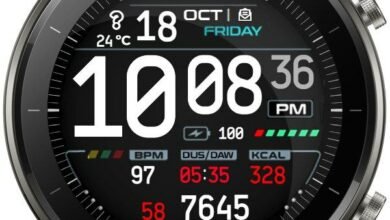 Black and white HQ digital watch face theme