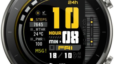 Yellow time digital watch face theme