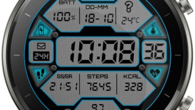Beautiful crafted LCD digital watch face theme