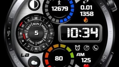 HQ silver screen digital watch face theme