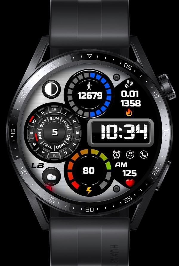 HQ silver screen digital watch face theme