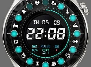 Full of widgets and shortcuts HQ digital watch face theme