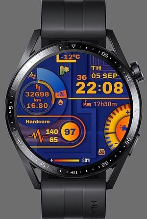 Colorful red orange digital watch face theme