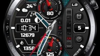 Black red HQ Hybrid watchface theme