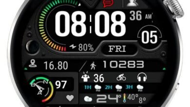 Full of shortcuts and widgets digital watchface theme