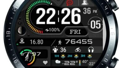 Full of shortcuts and widgets digital watchface theme