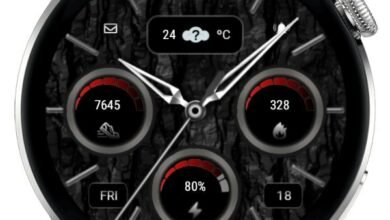 Metallic hybrid watchface theme