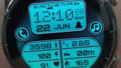 Blue LCD digital watch face theme