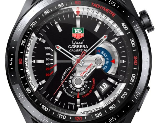 Carrera tag heuer realistic analog watch face theme