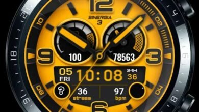 Yellow HQ Hybrid watchface theme